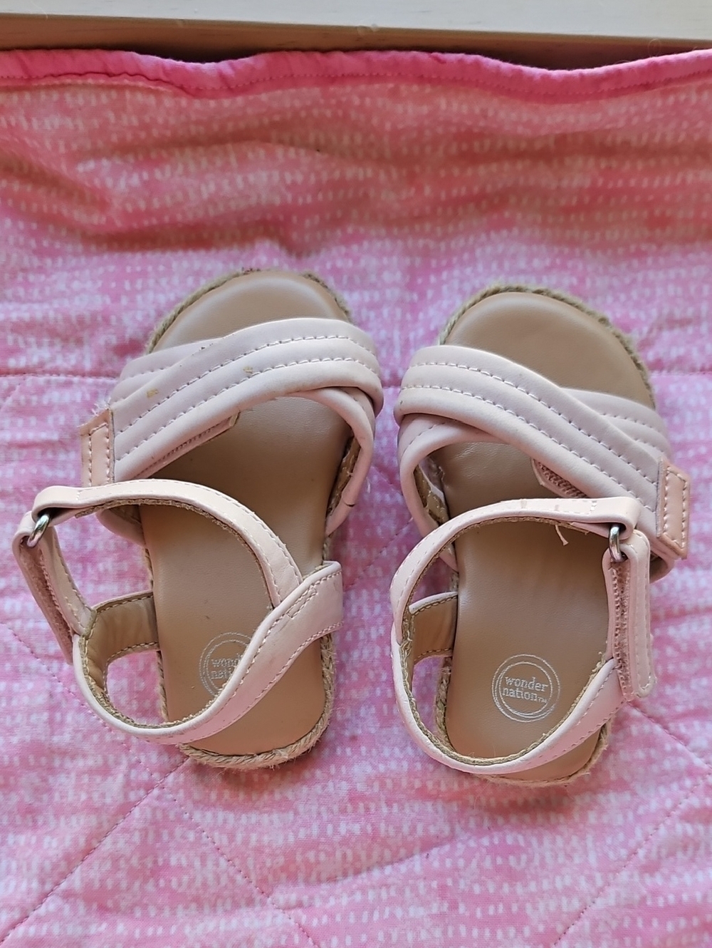 wonder nation Light Pink Baby/toddler Hook-and-Loop Sandals